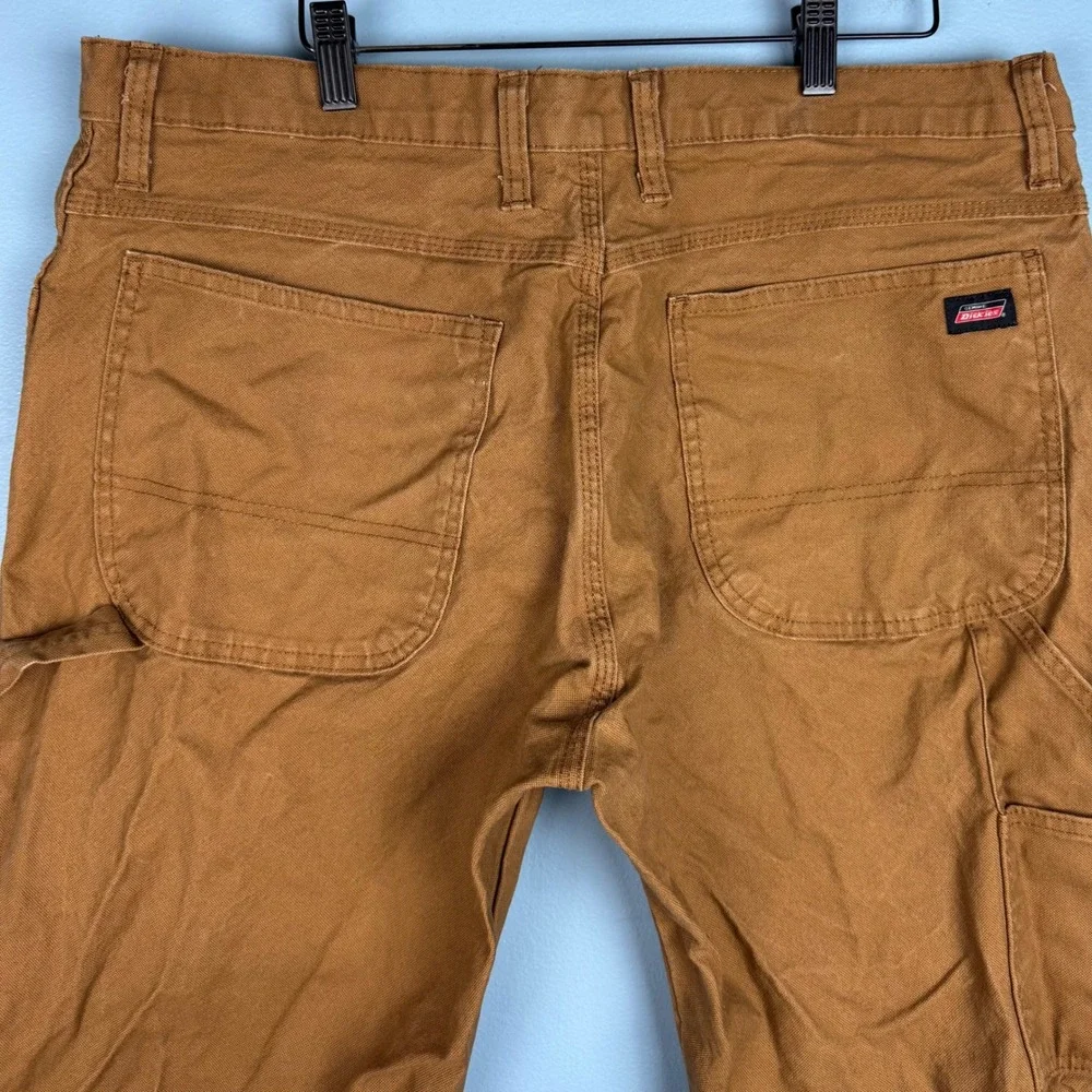Dickies Carpenter Canvas Duck Relaxed Fit Pants Men's‎ 36x30 Tan Utility Grunge